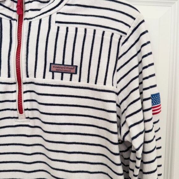 Women Vineyard Vines Regatta Americana Shep Shirt in Blue White Size Large - Picture 4 of 11